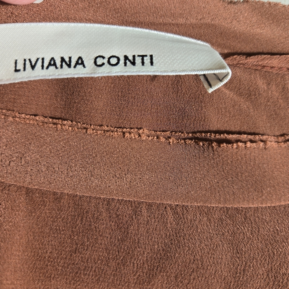 Liviana Conti Italian Silk Brown/Rust Top - Picture 5 of 6